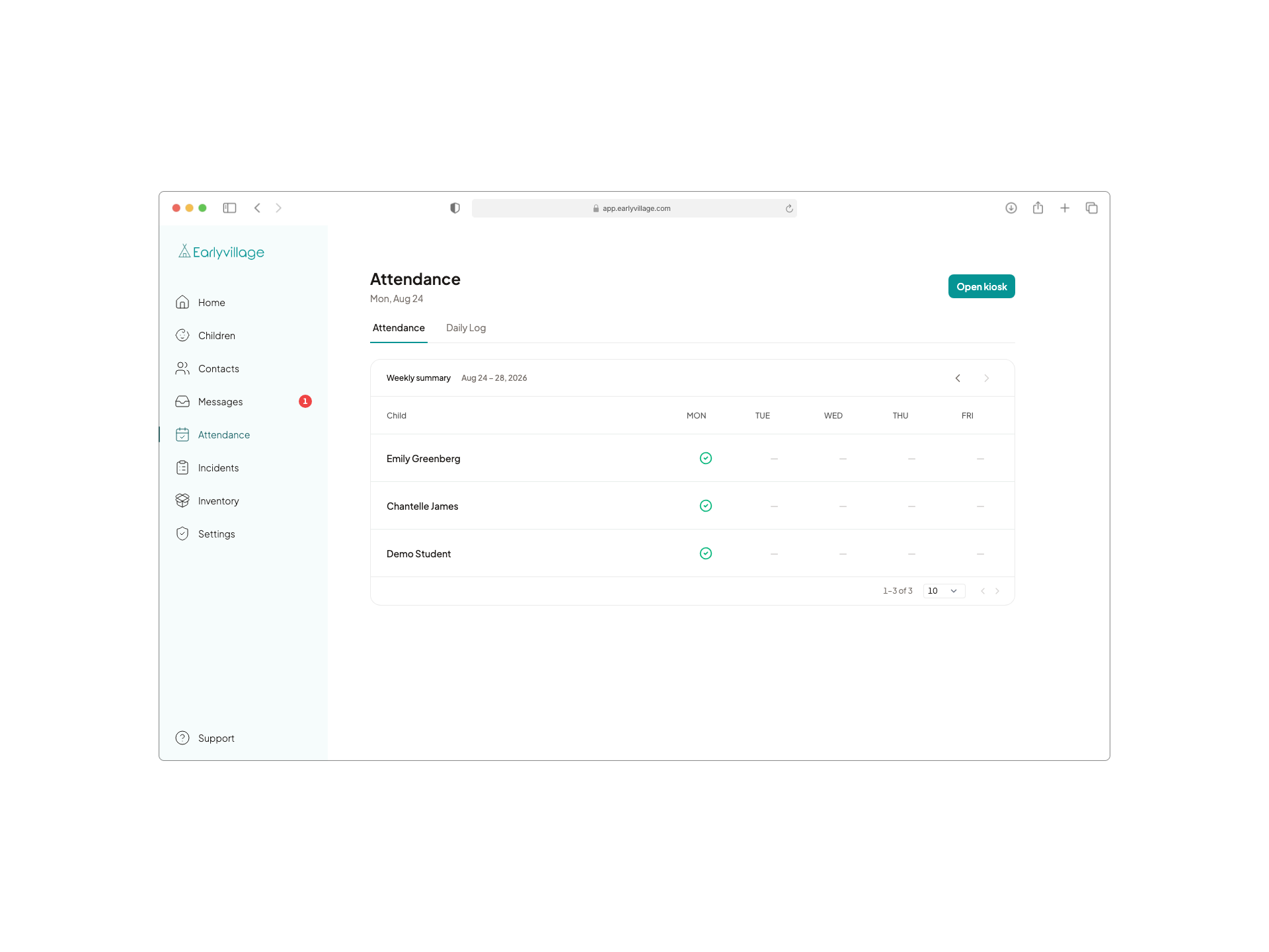 Know who's here — Earlyvillage product screenshot